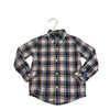 Janie and Jack Ivory, Blue, Green, Orange Plaid Button Down Shirt - Size 2T