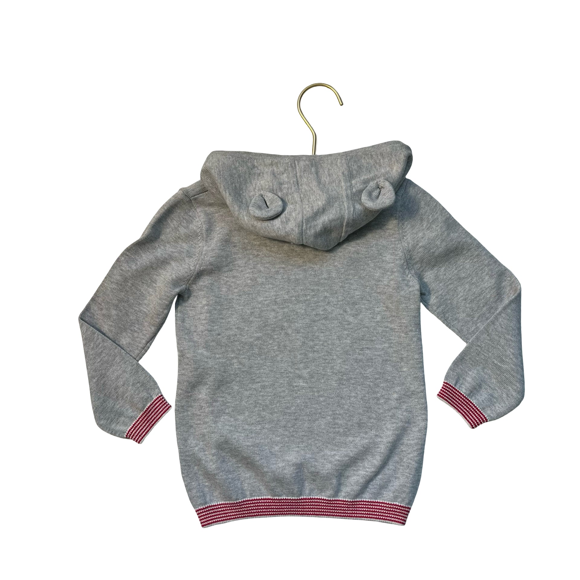 The Little White Company Gray Cotton Hooded Guard Bear Sweater w Tags - 18-24 Mo