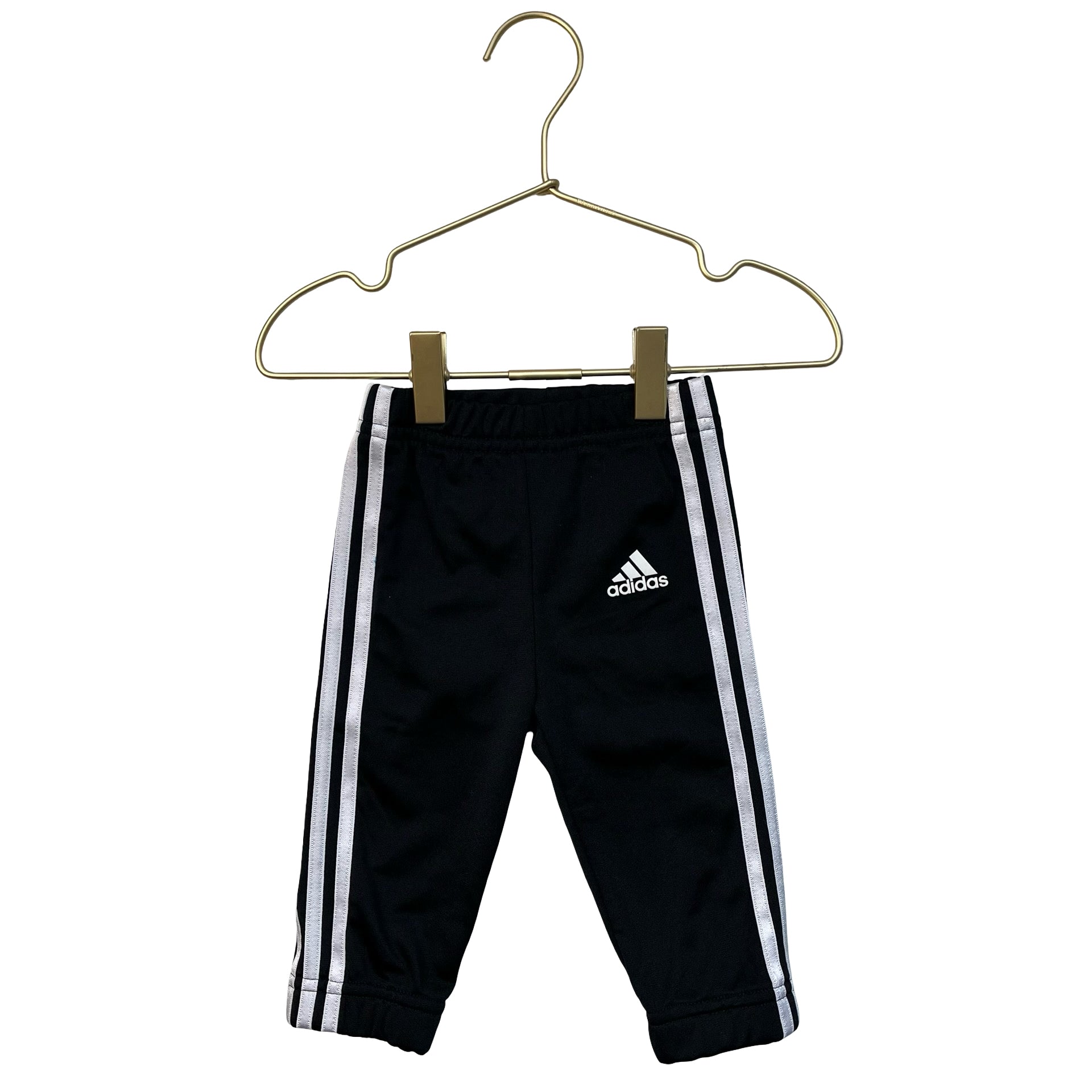 Adidas Black 3-Stripe Athletic Joggers - Size 6 Mo
