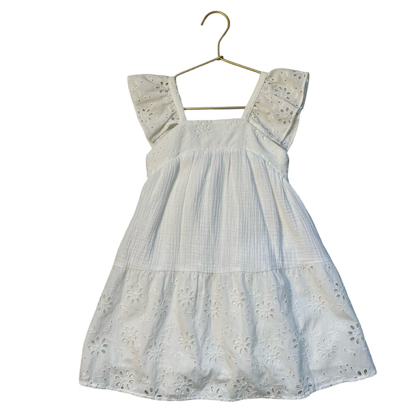 Zara White Eyelet Dress - Size 6