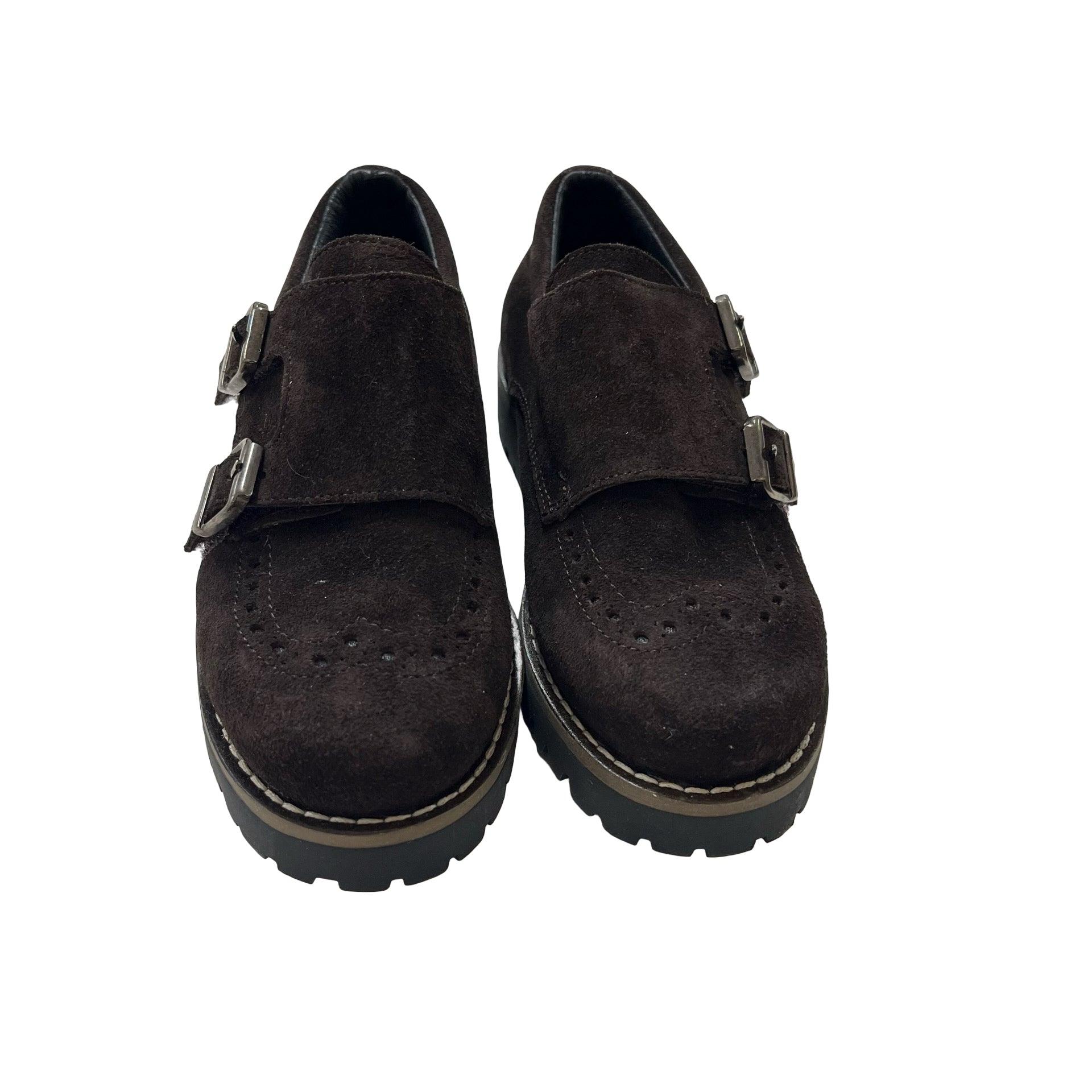 Blublonc Dark Brown Suede Buckle Shoes - Size 29 (12)