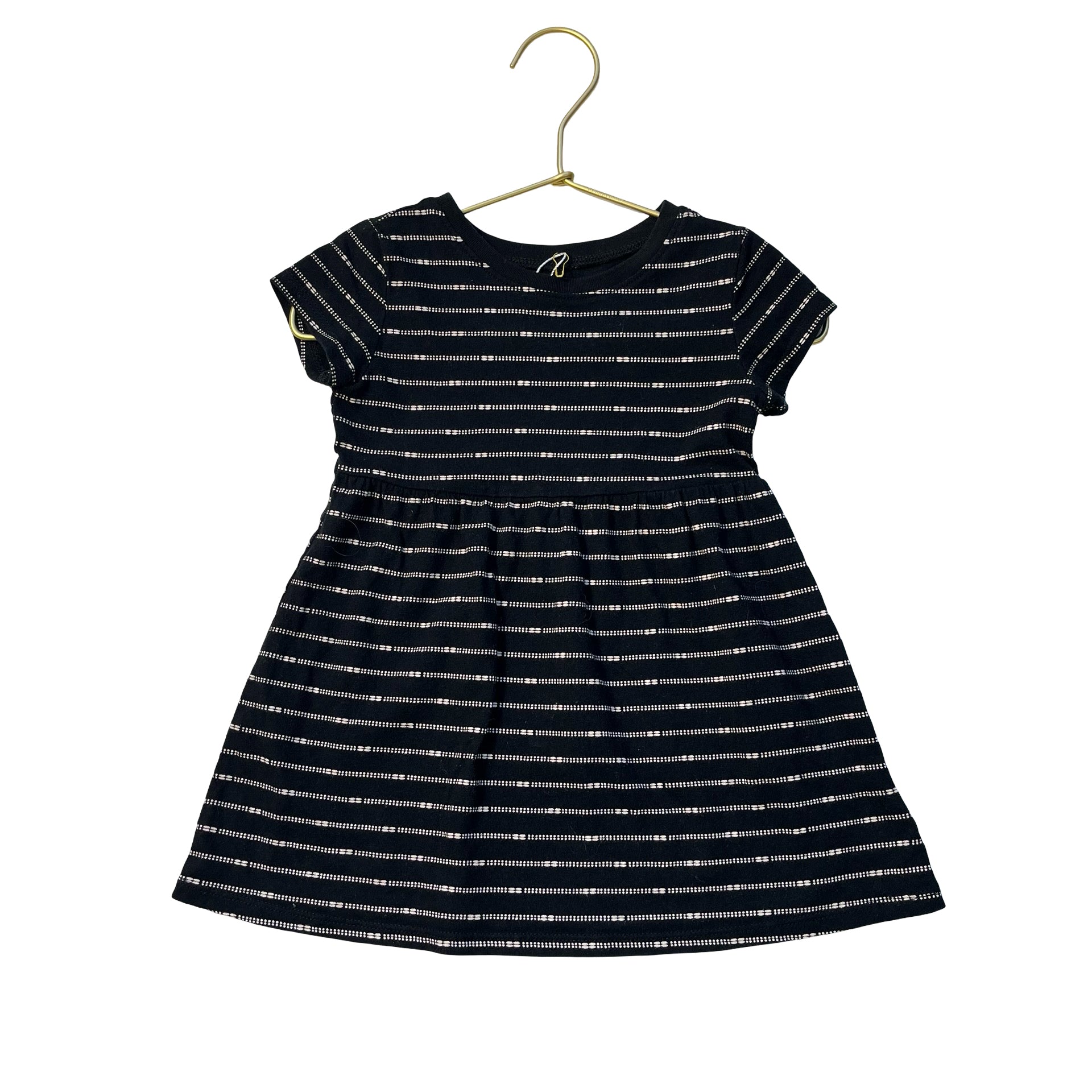 Old Navy Black Striped Pattern Dress - Size 18-24 Mo