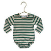 Zara Green & Ivory Striped Onesie Bodysuit - Size 3-6 Mo