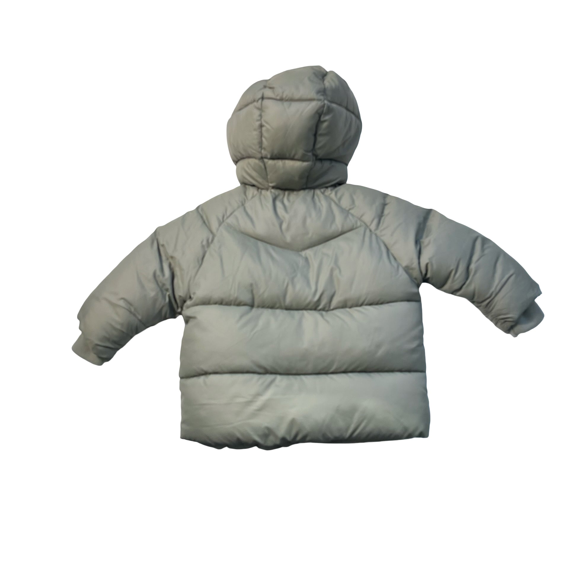 Zara Olive Green Hooded Puffer Jacket - Size 9-12 Mo