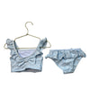 Little Me Light Blue & White Flower Print 2 Piece Swim Suit - Size 2T