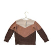 H&M Brown, Tan, Ivory Chevron Cotton Sweater - Size 3T