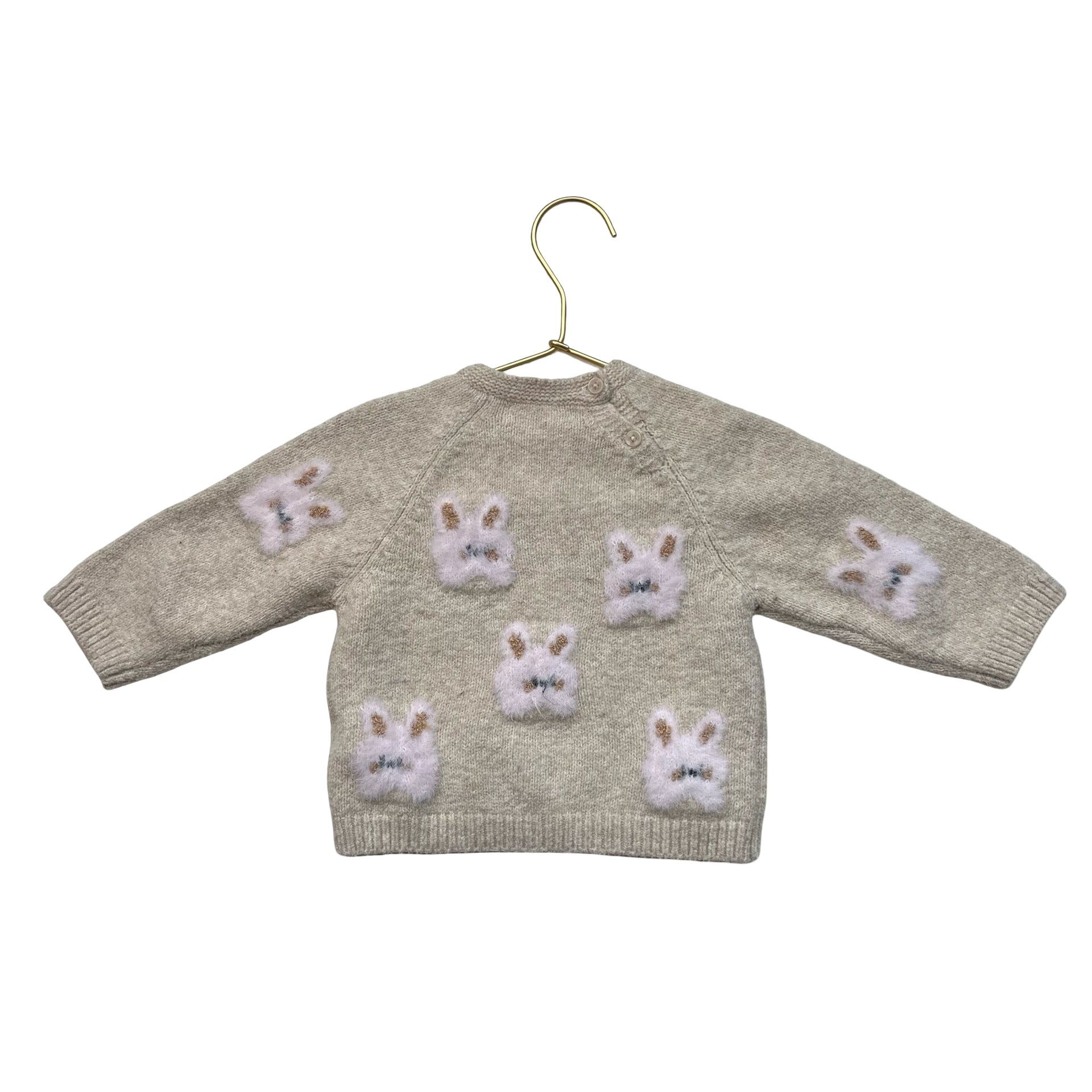 Zara Tan Bunny Sweater - Size 6-9 Mo