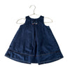 Jacadi Dark Denim & Plaid Bow Dress - Size 12 Mo
