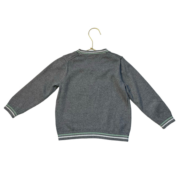Janie and Jack Gray Dinosaur Sweater - Size 2T