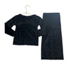 Monica + Andy Black Ribbed Velour Top & Pants Set - Size 2T