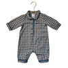 Hanna Andersson Ivory, Blue, Red Plaid Flannel One-Piece Jumpsuit - 0-3 Mo