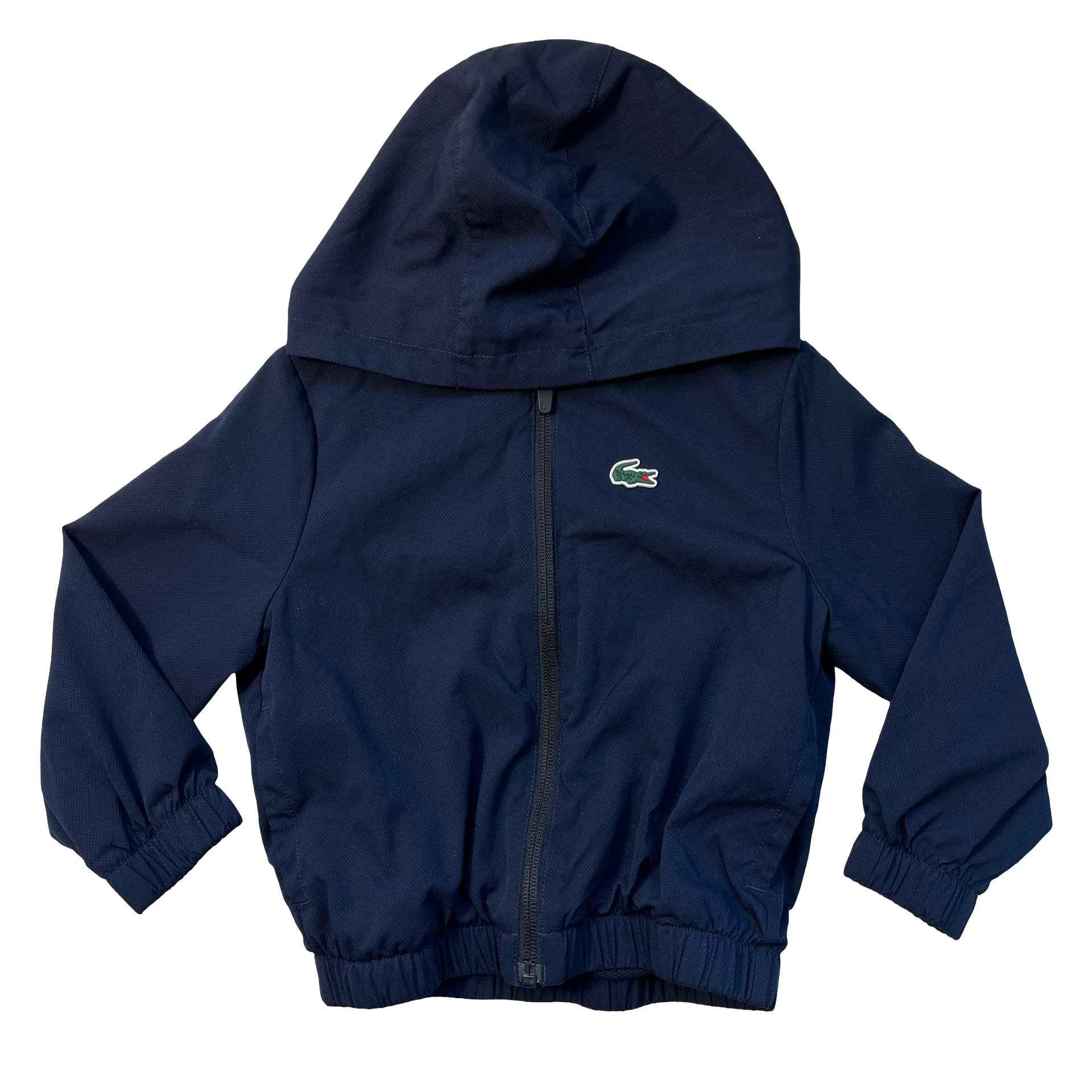Lacoste Sport Navy Hooded Windbreaker Jacket - Size 3A