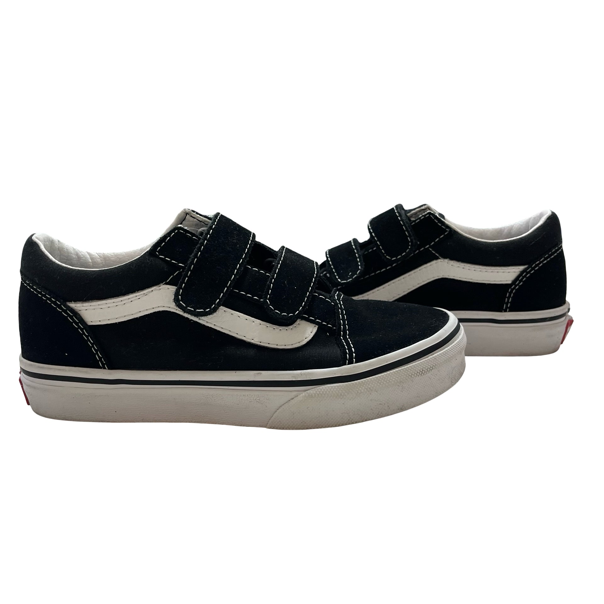 Vans Black Velcro Sneakers - Size 1Y Big Kids