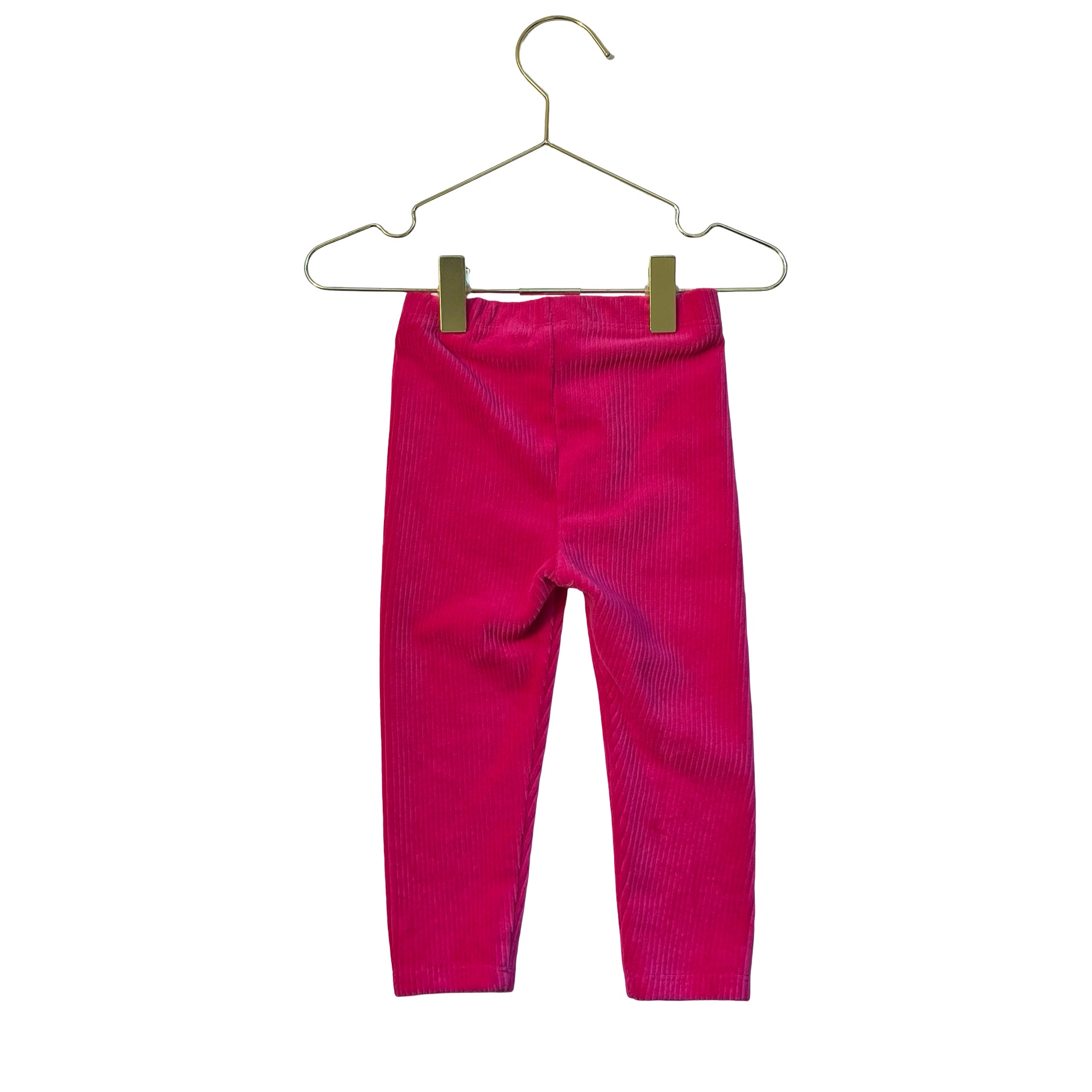 Janie and Jack Pink Ribbed Velour Leggings - Size 12-18 Mo