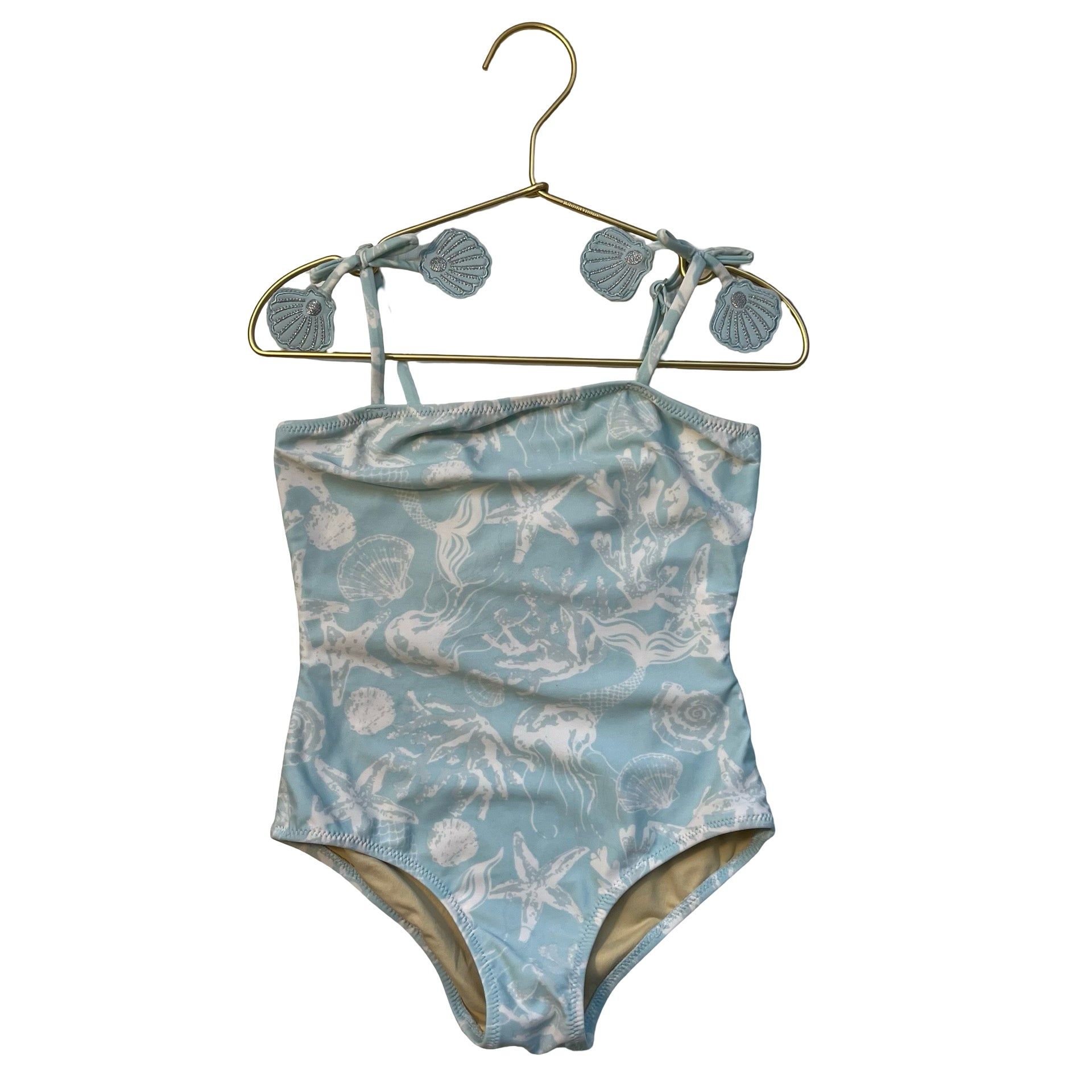Shade Critters Light Teal Shell Print Swim Suit - Size 5T