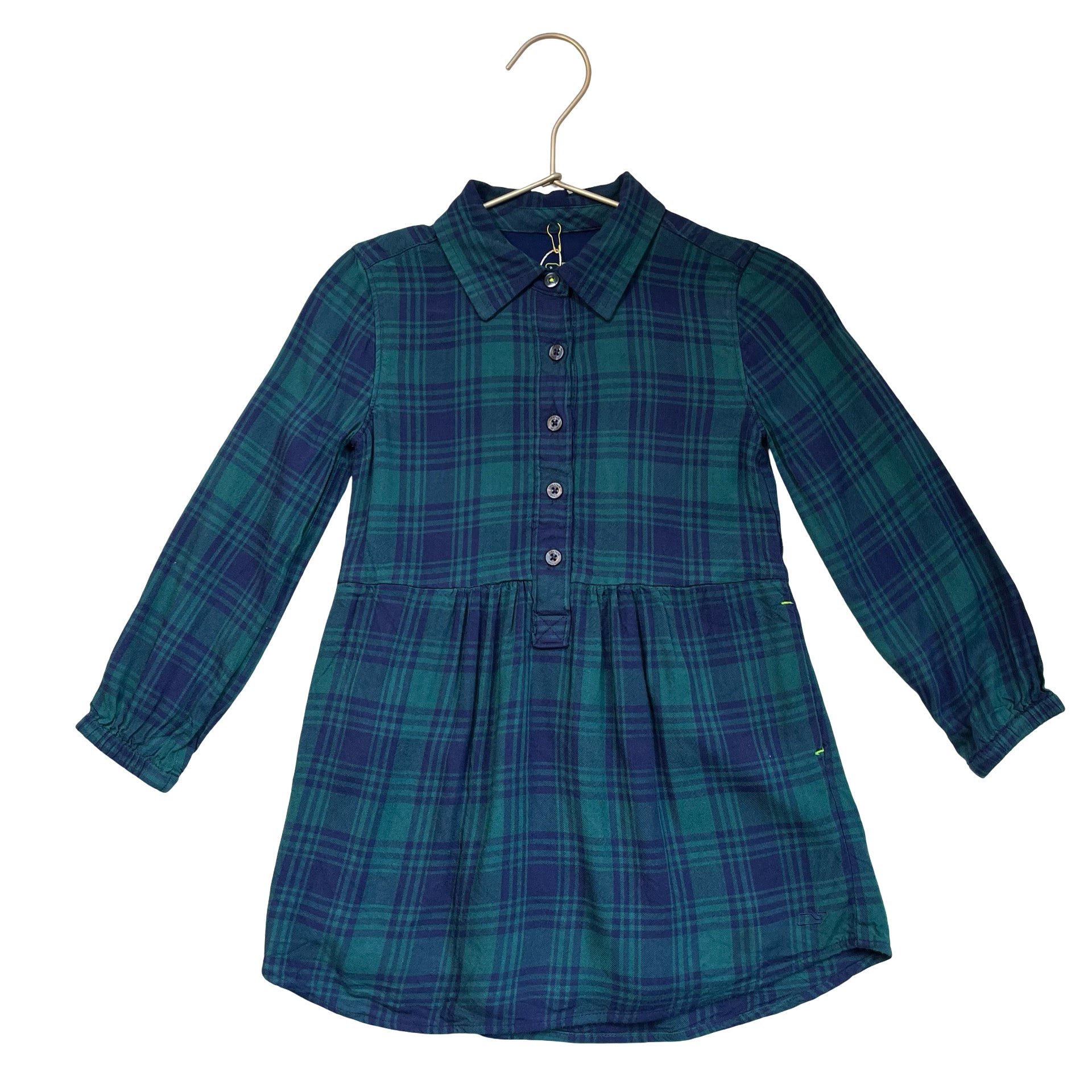 Vineyard Vines Green & Navy Plaid Dress - Size 3T