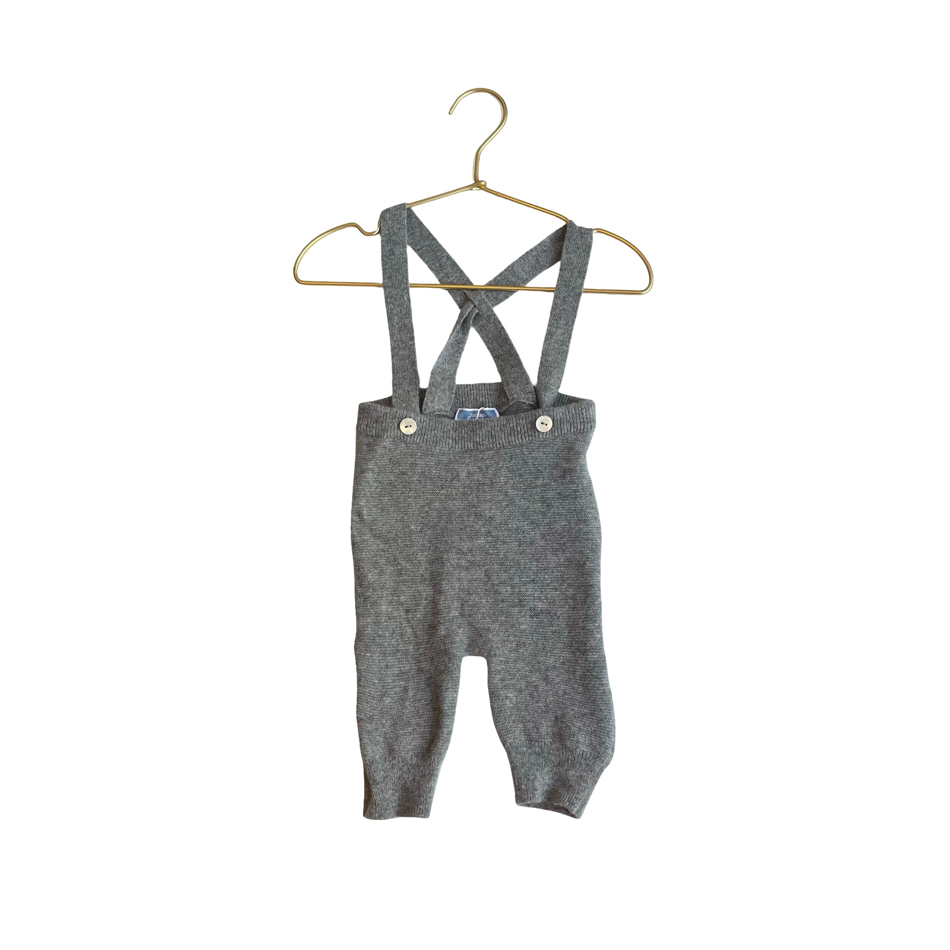 Jacadi Gray Cashmere-Wool Overall Pants - Size 6 Mo