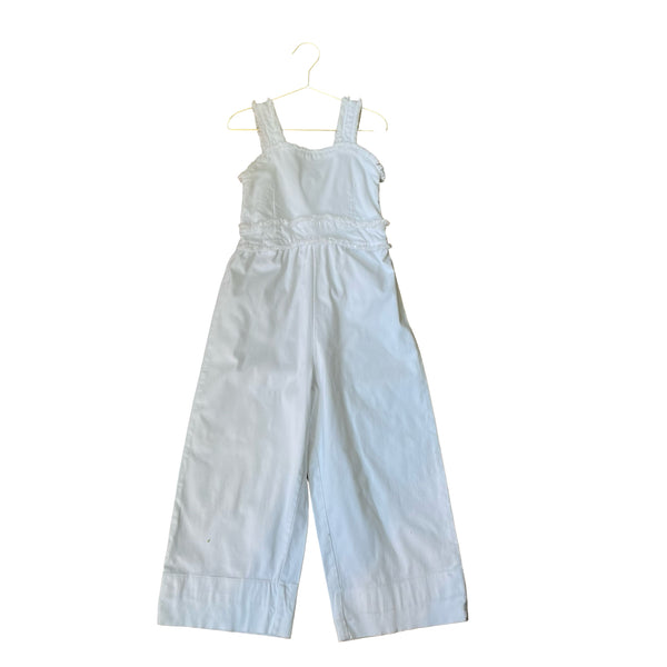 Habitual White Fringe Trim Jumpsuit - Size 7-8