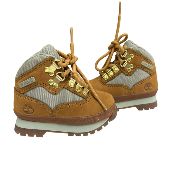 Timberland Tan Leather & Fabric Lace Up Boots - Size 5