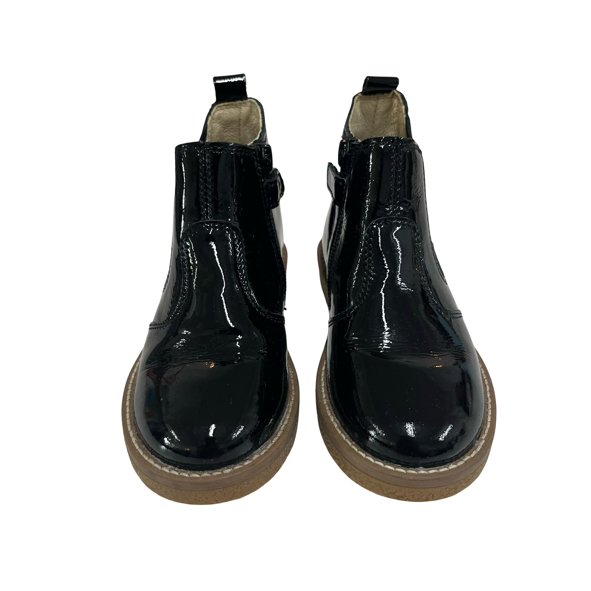 Naturino Black Patent Ankle Boots - Size 27 (10)