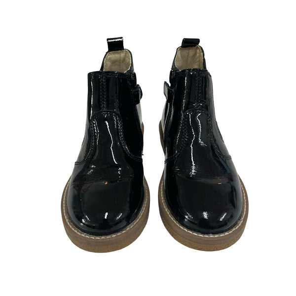 Naturino Black Patent Ankle Boots - Size 27 (10)