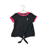 Rock Candy Dark Gray Bolt  Patch Tie-Front Tee - Size S 6
