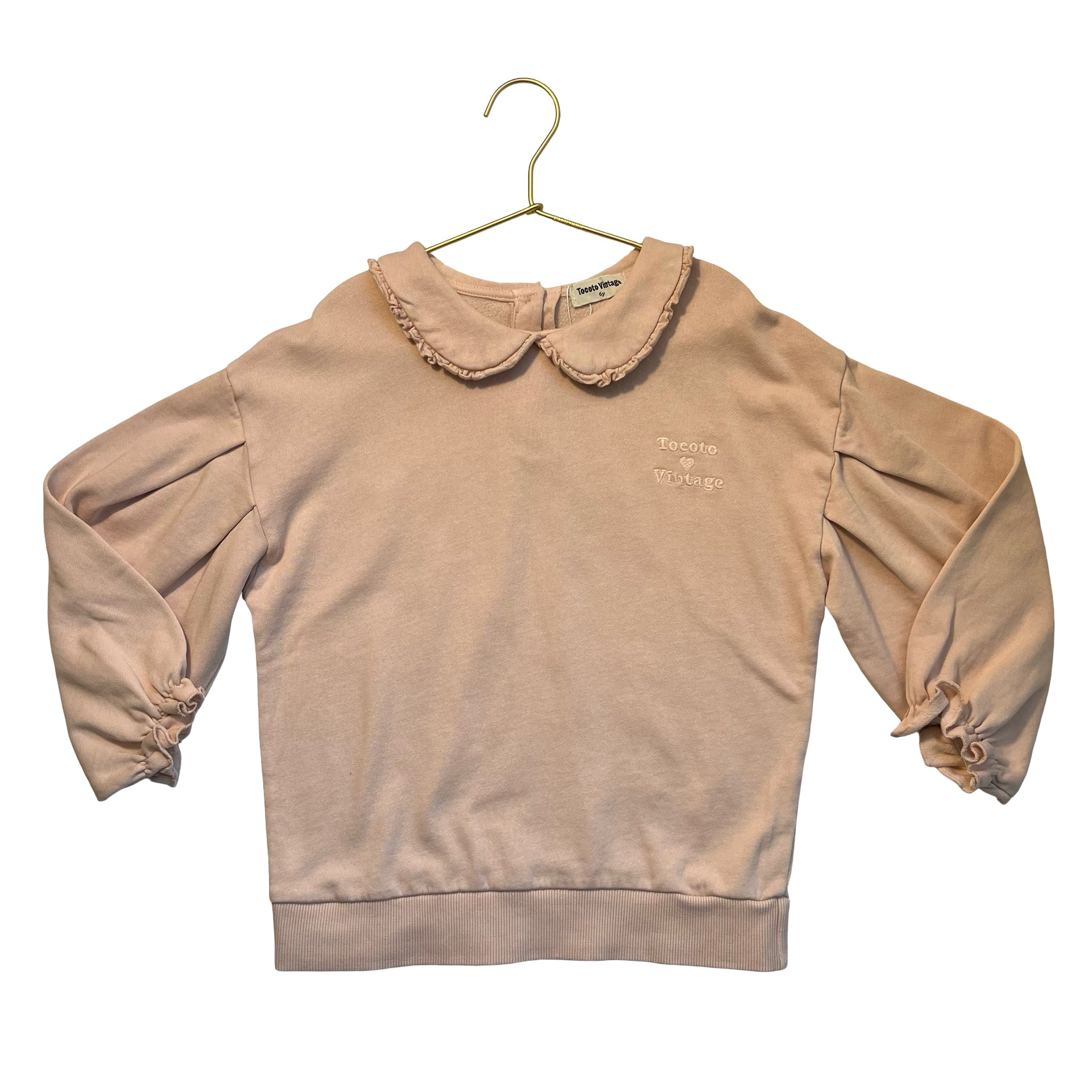 Tocoto Vintage Pink Collared Sweatshirt - Size 6Y