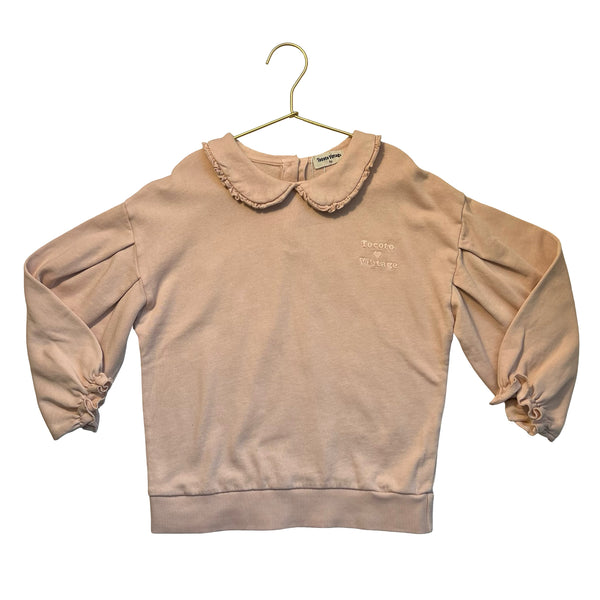 Tocoto Vintage Pink Collared Sweatshirt - Size 6Y