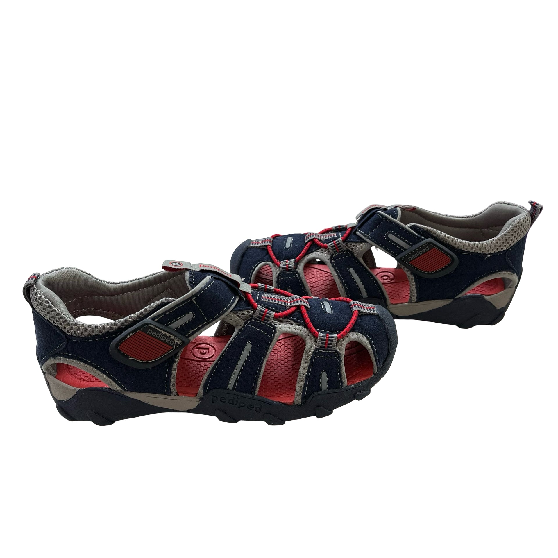 Pediped Canyon Navy & Red Closed-Toe Sandals New with Tags in Box - 1Y Big Kid