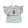 Lola & The Boys Ivory & Colorful Rhinestone 'B'Day Girl' Shirt - Size 5