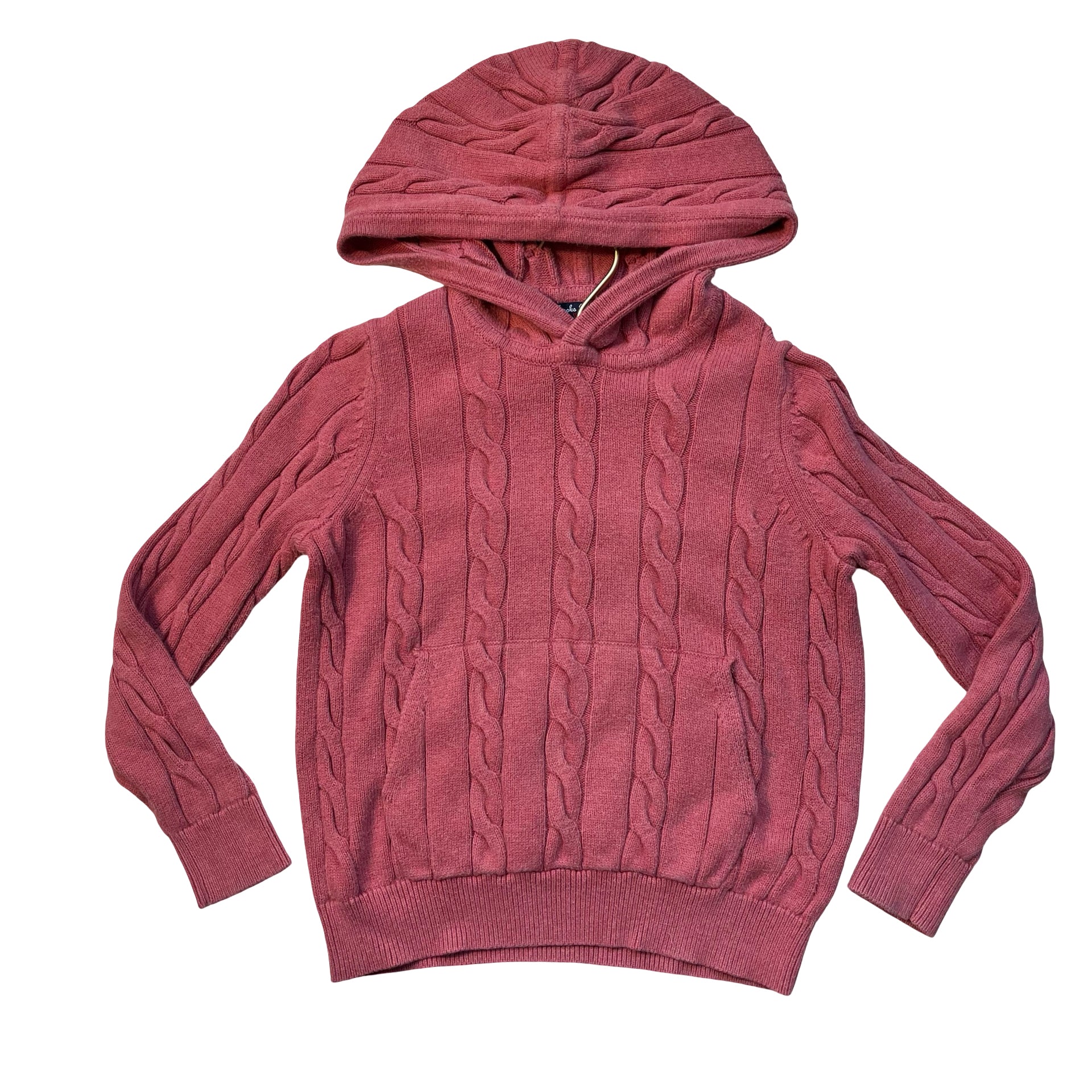 Brooks Brothers Nantucket Red Cotton Cable-Knit Hooded Sweater - Size S 8
