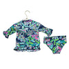 Lilly Pulitzer Navy & Multi-Color Print Rash Guard 2 Piece Swim Suit - Size 3