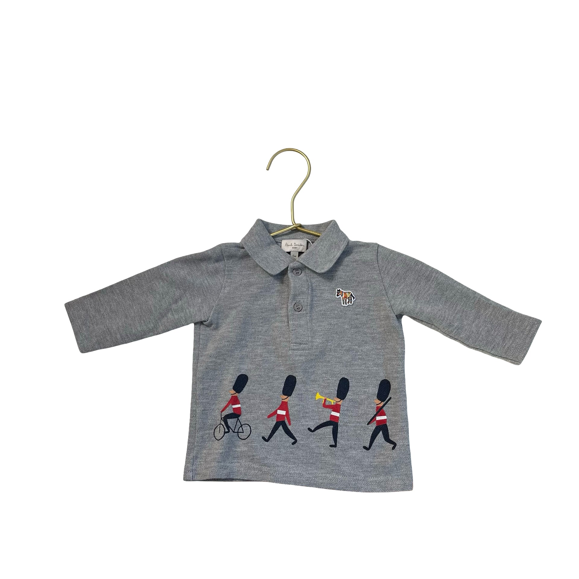 Paul Smith Gray Changing of Guard Polo Shirt - Size 6 Mo