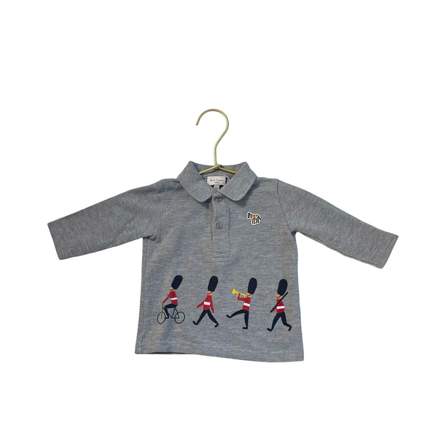 Paul Smith Gray Changing of Guard Polo Shirt - Size 6 Mo