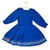 Zara Blue Cotton Gauze Embroidered Dress - Size 6