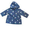 Carter's Blue Flower Print Hooded Rain Jacket - Size 12 Mo