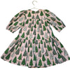 Pink Chicken Pink & Green Christmas Tree Print & Sequin Dress - Size 6Y