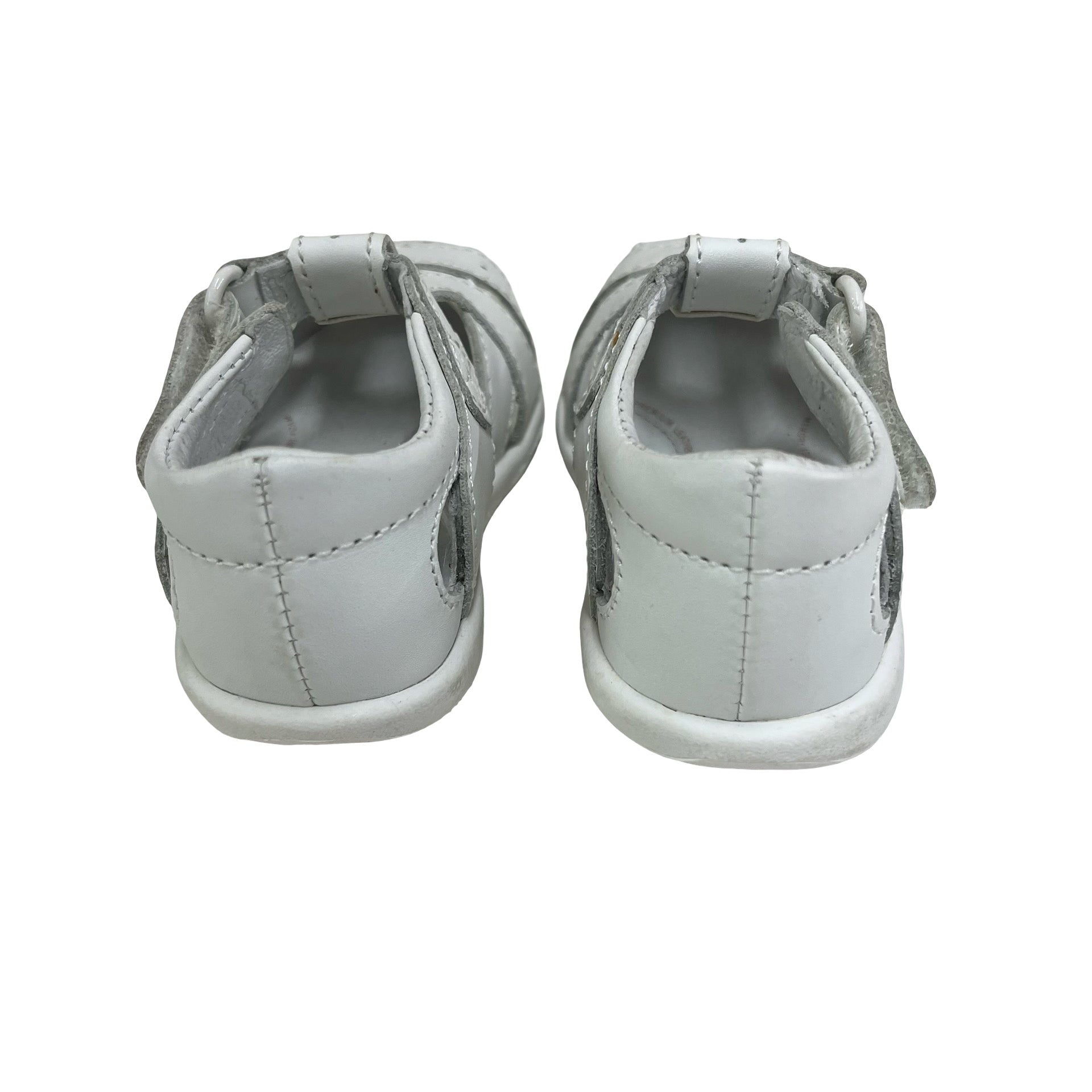 Stride Rite White Leather Closed-Toe Sandals - Size 4