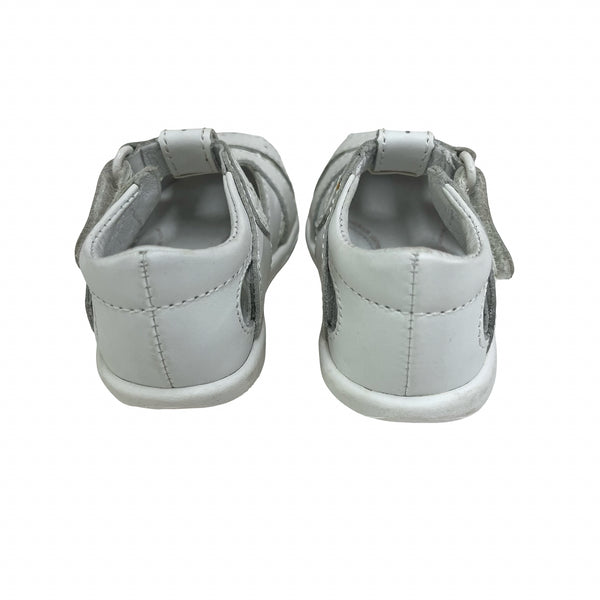 Stride Rite White Leather Closed-Toe Sandals - Size 4