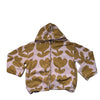 Bobo Choses Lavender & Tan Tulip Print Zip-Up Hooded Sweatshirt - Size 10-11
