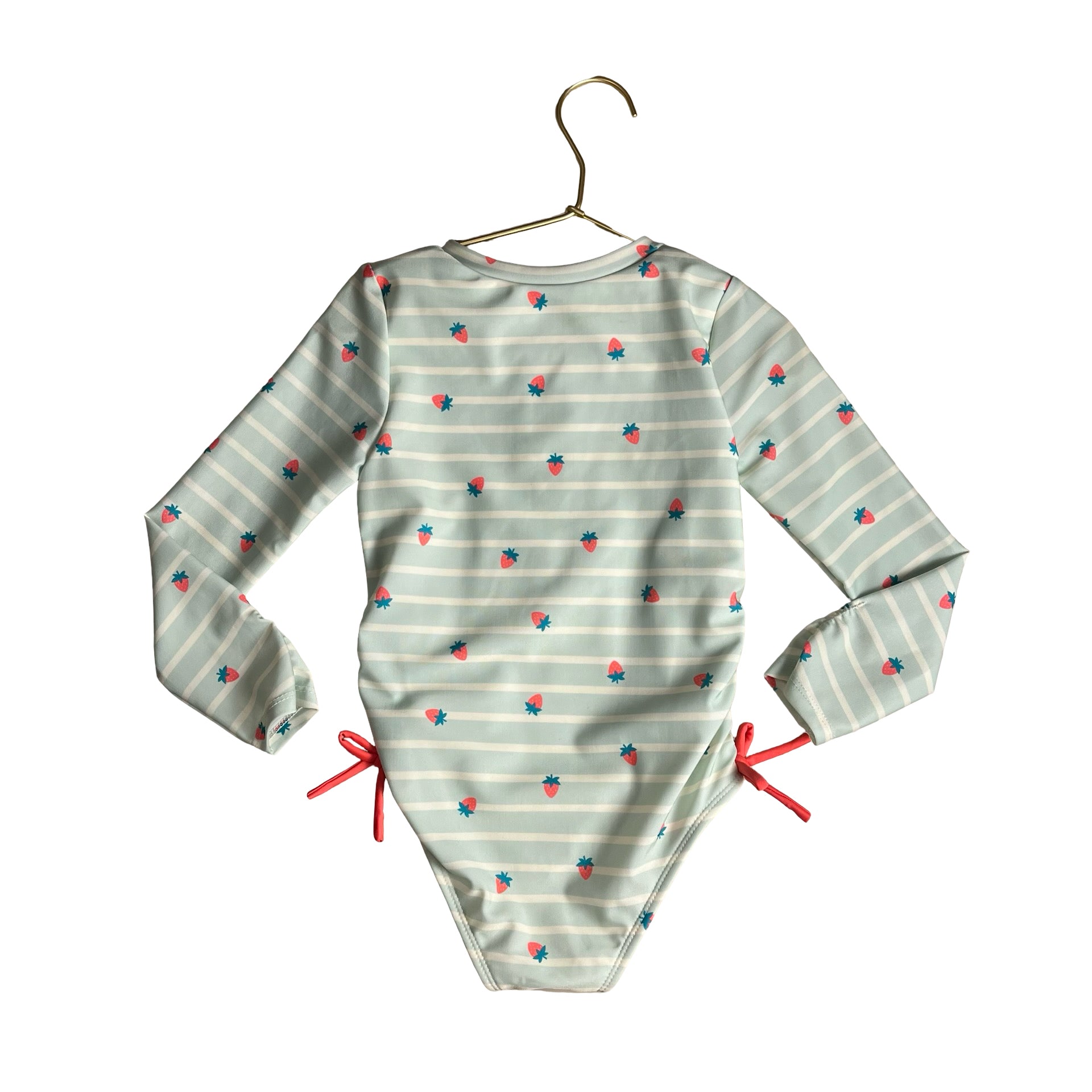 Cat & Jack Mint Green Strawberry & Stripe Swim Suit - Size 5T
