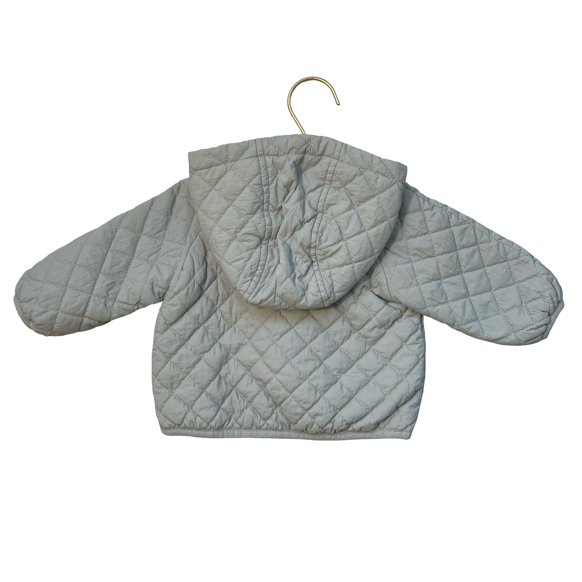 Mango Mint Green Quilted Hooded Jacket - Size 3-6 Mo