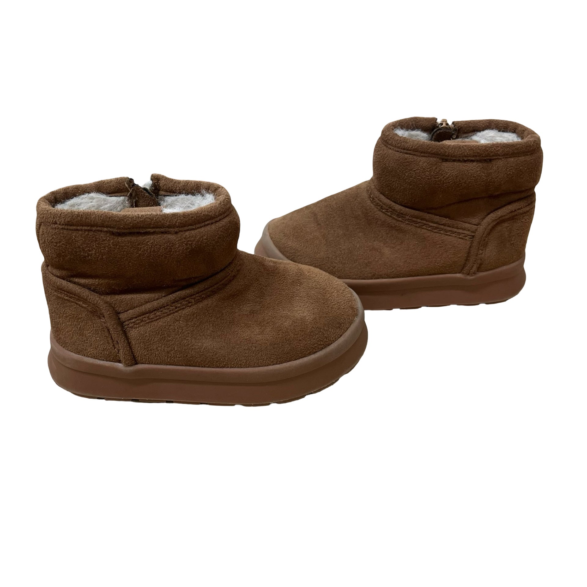 Zara Brown Faux Suede & Fur Lined Boots - Size 23 (7)