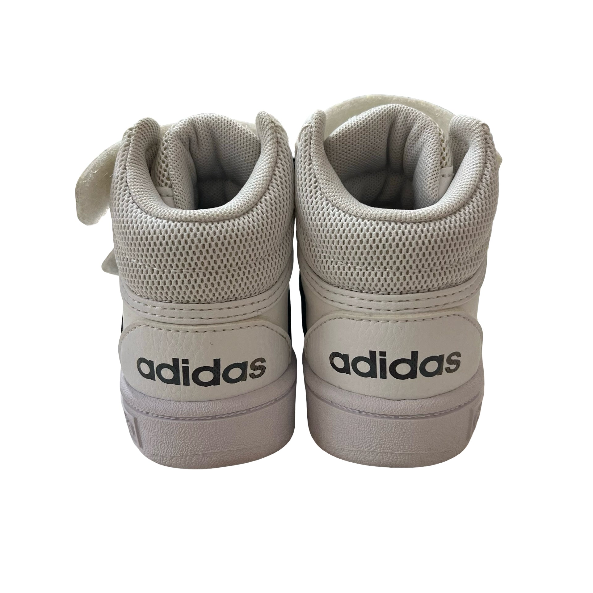 Adidas White & Green Camo High-Top Sneakers - Size 5k