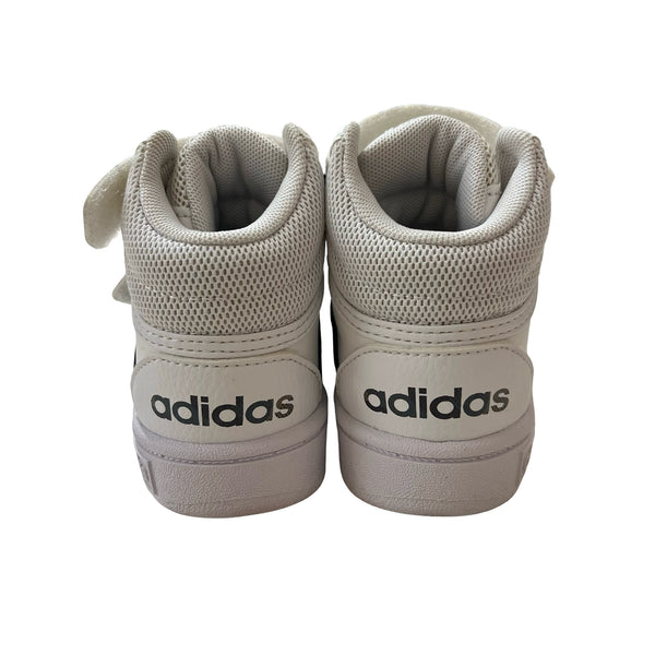 Adidas White & Green Camo High-Top Sneakers - Size 5k