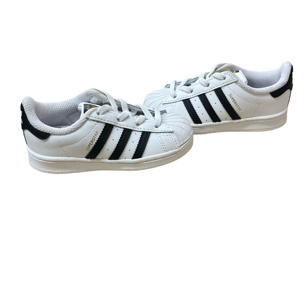Adidas Superstar White & Black Sneakers - Size 8K