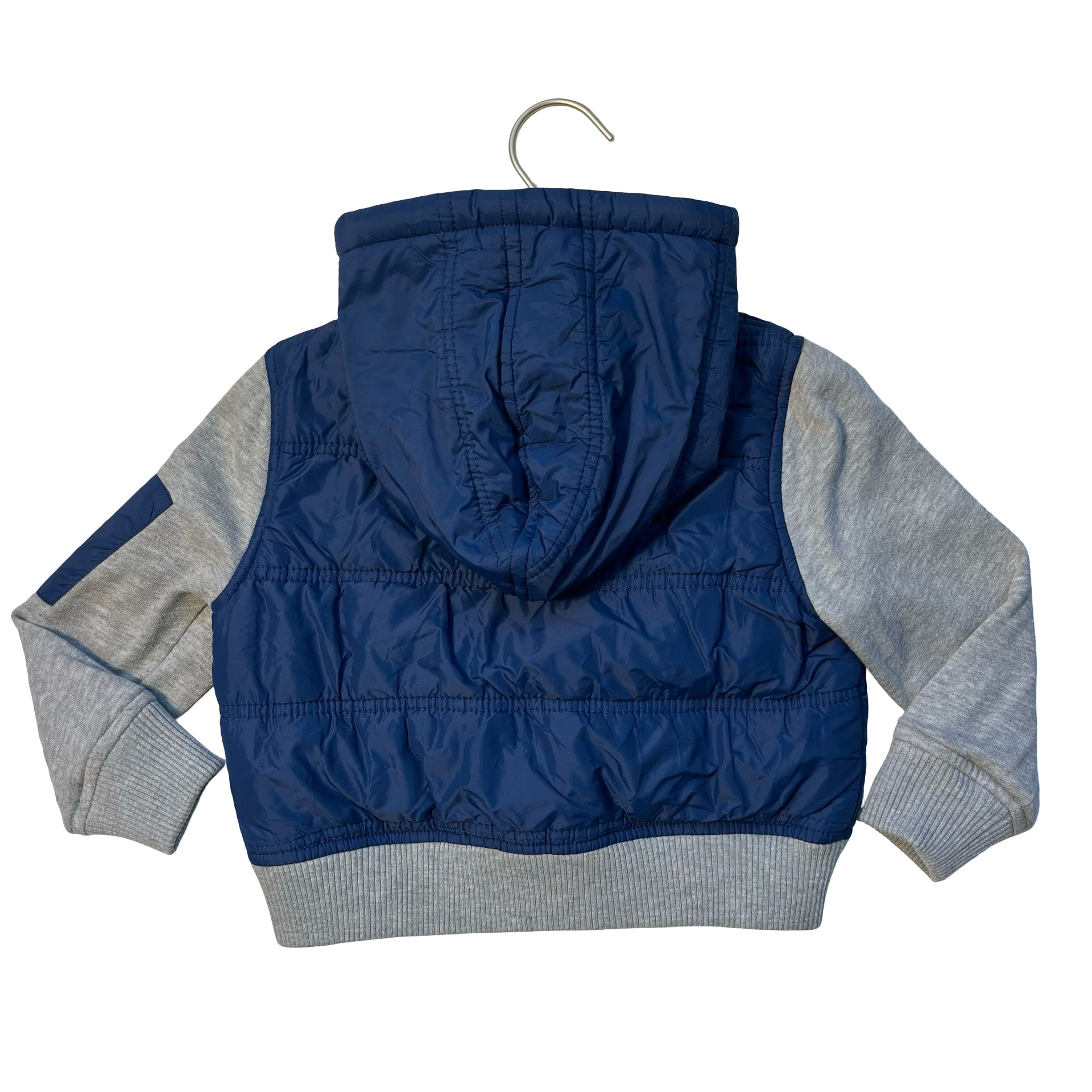 Tucker & Tate Blue Quilted & Gray Sweatshirt Hooded Jacket - Size 2
