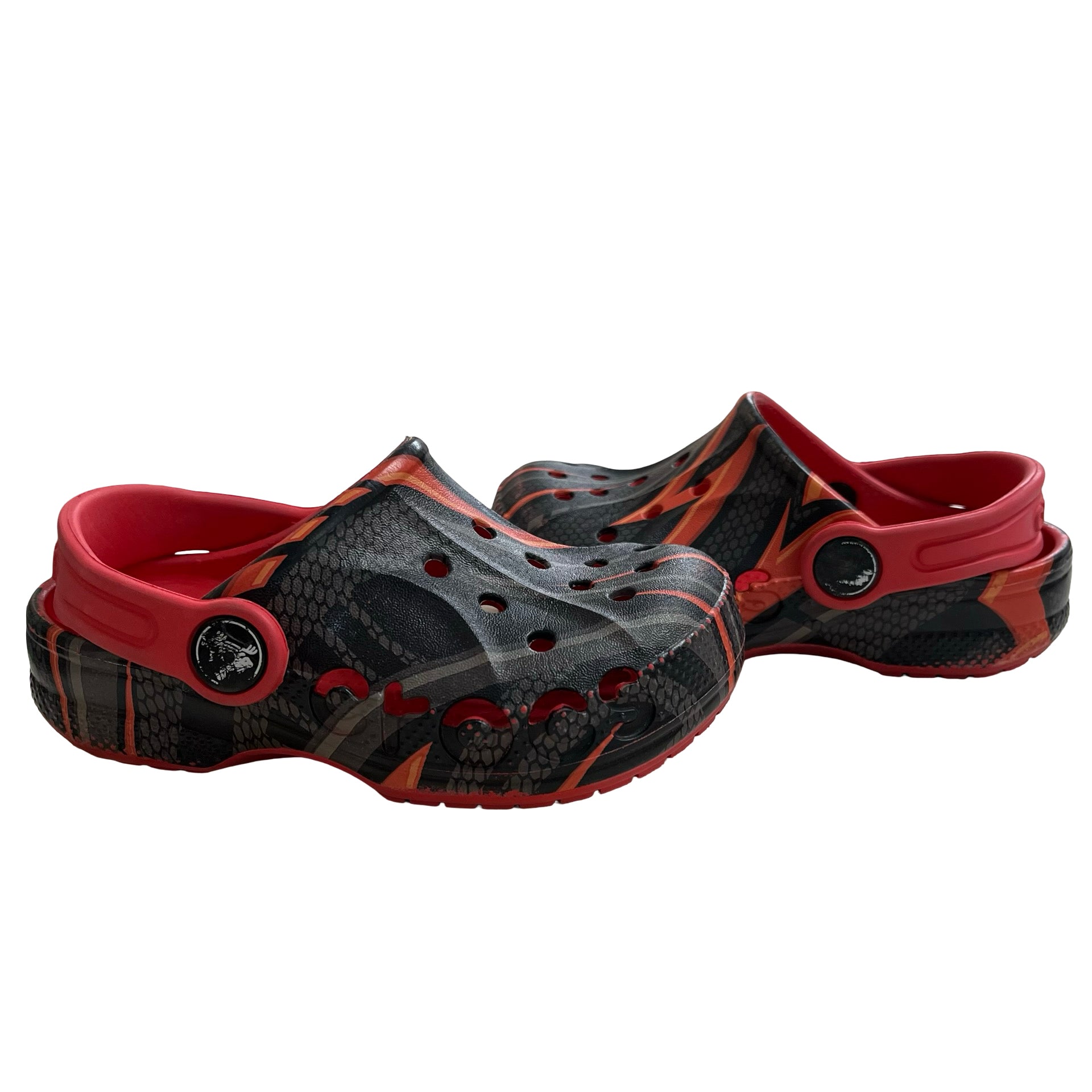 Crocs Red & Gray Pattern Shoes - Size C8