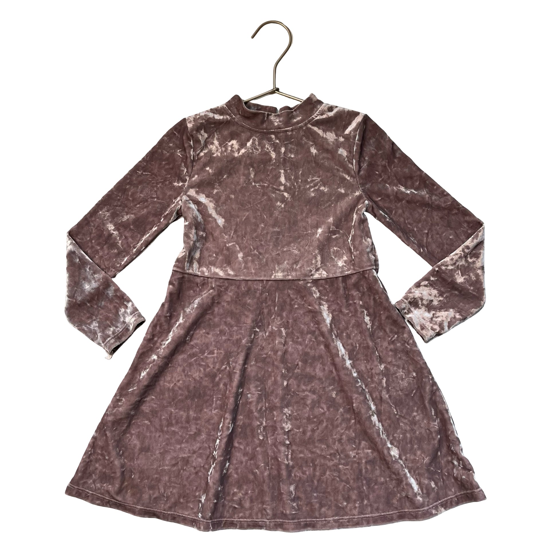 Cat & Jack Dusty Plum Crushed Velour Dress - Size 5T