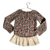 Hanna Andersson Olive Green & Pink Space Dye Sweater, Chiffon Hem - Size 110 (5)